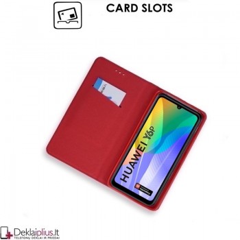 Telone smart magnet atverčiamas dėklas - raudonas (Huawei Y6P)